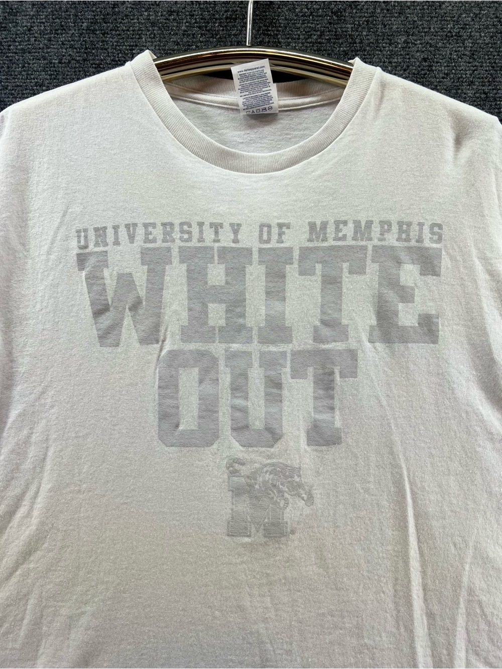 University of Memphis Tigers T-Shirt Mens XL White Out Football Game NCAA Cotton